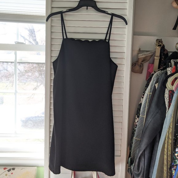 Scalloped Neckline A Line Mini Dress - Picture 5 of 5